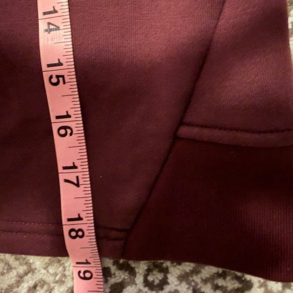 Athleta Steady State Crop Burgundy Bell Sleeve Hoodie Sweatshirt Women Small - Picture 9 of 10